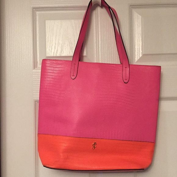 💗👜🧡 JUICY COUTURE Genuine Leather Tote~GUC~🧡💗 - Picture 1 of 7